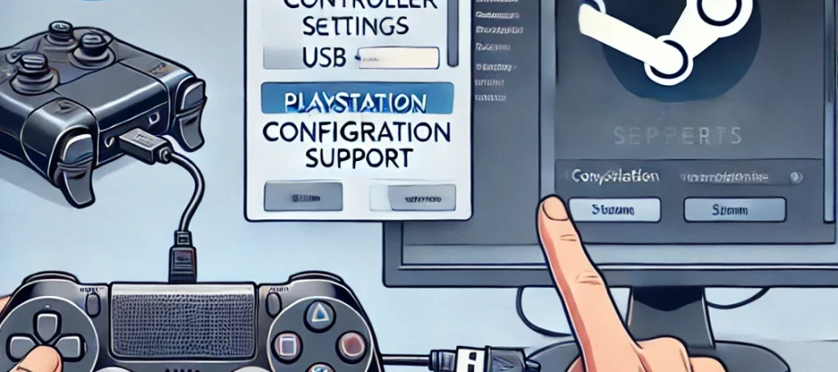 راهنمای اتصال کنترلر PS4 به استیم با استفاده از کابل USB و تنظیمات استیم