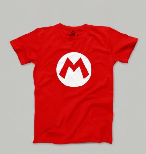 تیشرت ماریو با طرح شخصیت Super Mario در پسزمینه سفید، مناسب برای گیمرها و طرفداران نینتندو